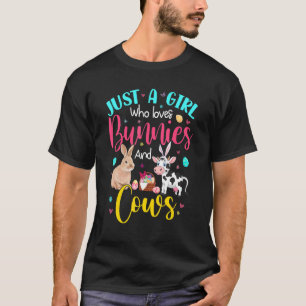 Camiseta Solo Una Chica Que Ama Conejos Y Vacas Floral Cone