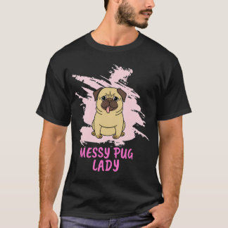 Camiseta Sólo una chica que ama el arte de pug acuarela lin
