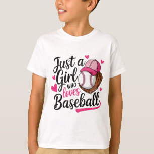 Camiseta Solo una chica que ama el béisbol