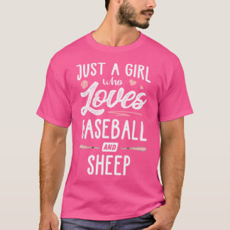 Camiseta Solo Una Chica Que Ama El Béisbol Y Las Ovejas