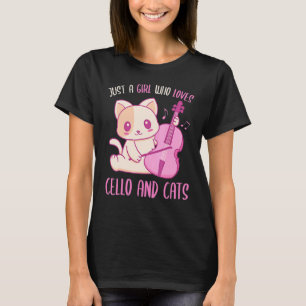 Camiseta Solo Una Chica Que Ama El Cello Y Los Gatos Gato B
