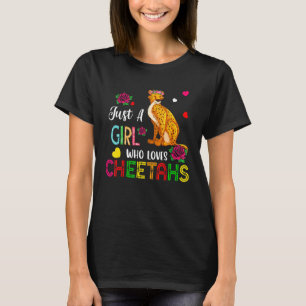 Camiseta Solo Una Chica Que Ama El Disfraz De Guepardos Flo