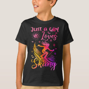 Camiseta Solo una chica que ama el esquí divertido deporte