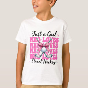 Camiseta Solo Una Chica Que Ama El Lindo Bow De Hockey Call