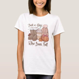 Camiseta Sólo una chica que ama el otoño acogedor