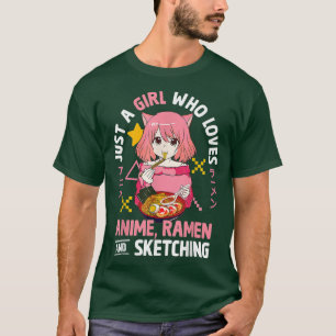 Camiseta Solo una chica que ama el ramen de anime y dibujar
