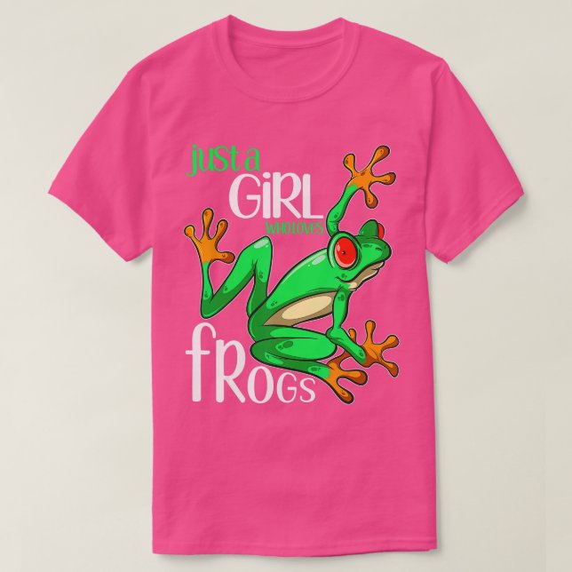 Camiseta Sólo una Chica que ama el regalo de ranas para muj (Diseño del anverso)