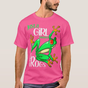 Camiseta Sólo una Chica que ama el regalo de ranas para muj