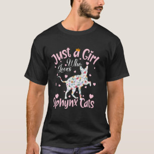Camiseta Solo Una Chica Que Ama Gatos Sphynx Mujeres Chicas