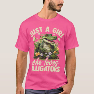 Camiseta Solo Una Chica Que Ama La Estética De Lagarto Flor