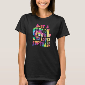Camiseta Solo Una Chica Que Ama La Ropa De Softbol Chica So