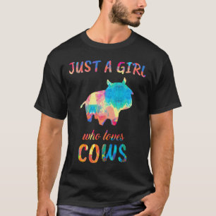 Camiseta Solo Una Chica Que Ama La Ropa De Vacas Traje Dolo
