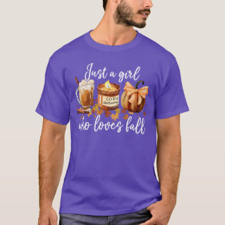 Camiseta Sólo una chica que ama las hojas de otoño Latte Pu