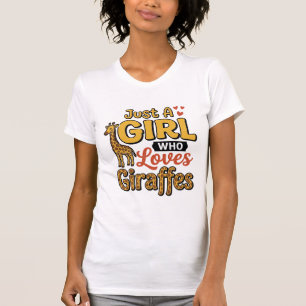 Camiseta Solo Una Chica Que Ama Las Jirafas Diseño Vector V