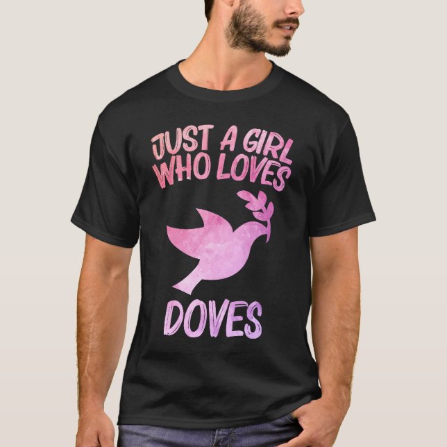 Camiseta Sólo Una Chica Que Ama Las Palomas Por Las Mujeres (Anverso)