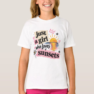 Camiseta solo una chica que ama las puestas de sol