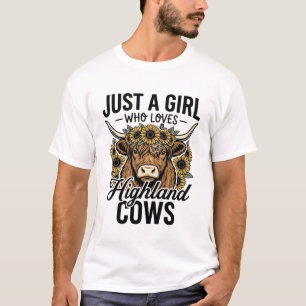Camiseta Solo Una Chica Que Ama Las Vacas De Las Tierras Al