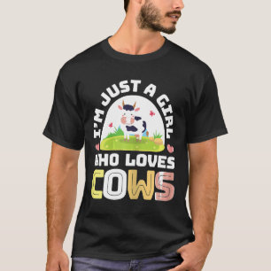 Camiseta Sólo Una Chica Que Ama Las Vacas Lindo Ganado Gran