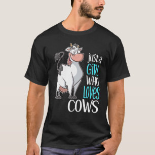 Camiseta Sólo Una Chica Que Ama Las Vacas Lindo Vaca