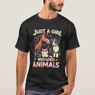 Camiseta Sólo Una Chica Que Ama Los Animales Adorable Amant