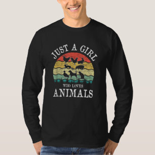 Camiseta Sólo Una Chica Que Ama Los Animales - Dulce Y Conm