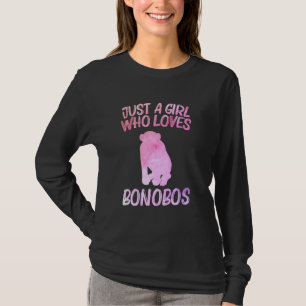 Camiseta Sólo Una Chica Que Ama Los Bonobos Para Las Chimpa