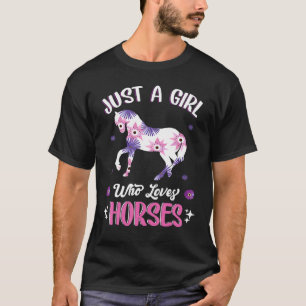Camiseta Sólo Una Chica Que Ama Los Caballos Arcoíris Lindo