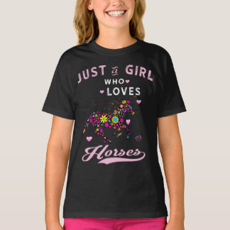 Camiseta Solo una Chica que ama los caballos con las mujere