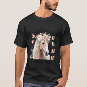Camiseta Sólo una chica que ama los caballos floral