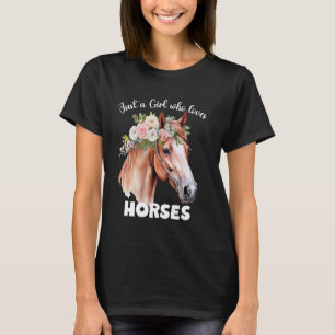 Camiseta Sólo una chica que ama los caballos Ponis Salto de