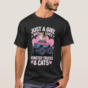 Camiseta Sólo Una Chica Que Ama Los Camiones Monstruo & Gat