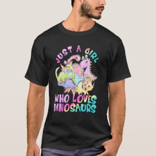 Camiseta Sólo Una Chica Que Ama Los Dinosaurios Lindos Dino