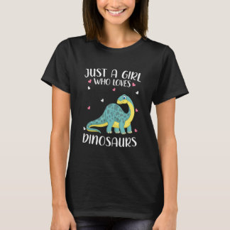 Camiseta Solo Una Chica Que Ama Los Dinosaurios Para Mujere