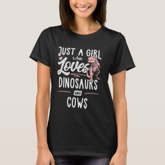 Camiseta Solo Una Chica Que Ama Los Dinosaurios Y Las Vacas