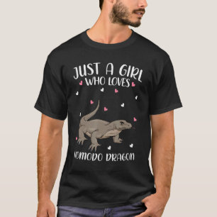Camiseta Sólo una Chica que ama los dragones de Komodo para