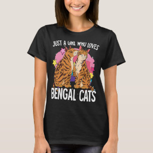 Camiseta Sólo Una Chica Que Ama Los Gatos Bengalíes