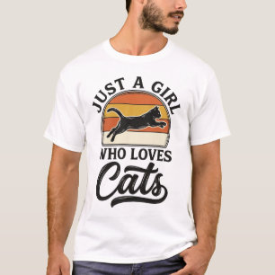 Camiseta Sólo una chica que ama los gatos Diseño de gato re