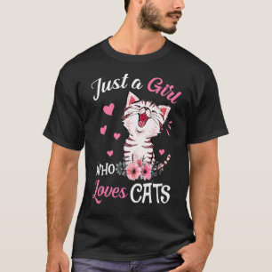 Camiseta Sólo Una Chica Que Ama Los Gatos Gato Bonito