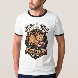 Camiseta Solo Una Chica Que Ama Los Gatos Gráfico