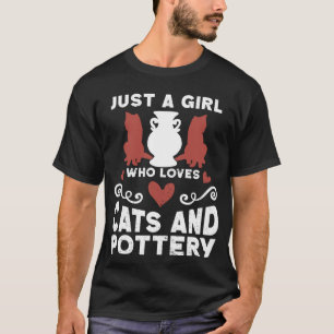 Camiseta Sólo Una Chica Que Ama Los Gatos Y Alfarera Cerami
