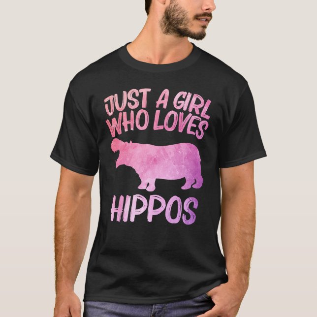 Camiseta Solo una Chica que ama los hipopótamos para las mu (Anverso)