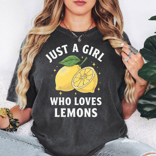 Camiseta Solo Una Chica Que Ama Los Limones Gráfico De Frut