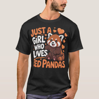 Camiseta Sólo Una Chica Que Ama Los Pandas Rojos Animales L