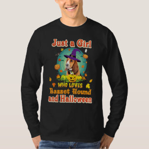 Camiseta Solo Una Chica Que Ama Perro Basset Hound Y Hallow