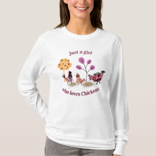 Camiseta Solo Una Chica Que Ama Pollos Arte Folclórico Coun