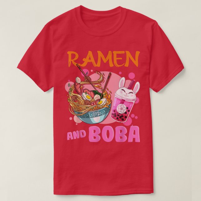 Camiseta Sólo una chica que ama Ramen y Boba Kawaii Japane (Diseño del anverso)