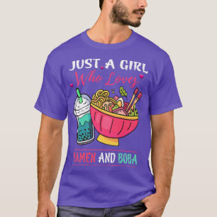 Camiseta Solo Una Chica Que Ama Ramen Y Té Boba Kawaii Gi