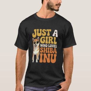 Camiseta Solo Una Chica Que Ama Shiba Inu Retro 70s Doge