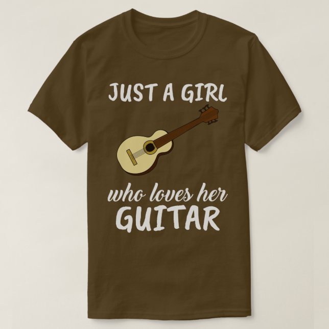 Camiseta Sólo Una Chica Que Ama Su Guitarra Acústica (Diseño del anverso)