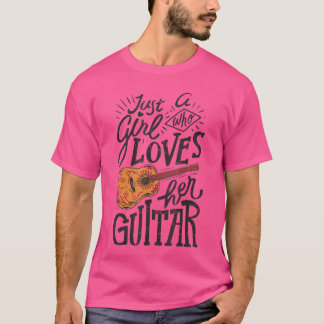 Camiseta Solo una chica que ama su guitarra Guitarrista acú